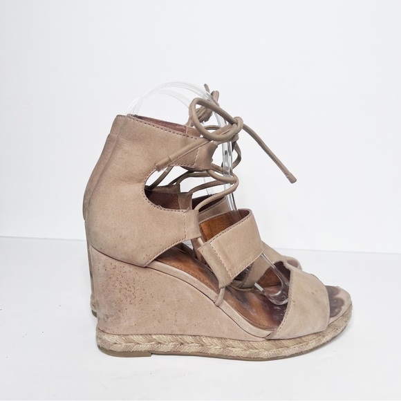 Frye Roberta Ghillie Wedge Size 6 Women’s Tan Leather - Picture 2 of 7